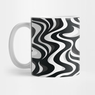 Monochrome Waves: Modern Abstract Ebb and Flow Mug